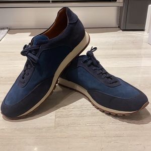 Loro Piana Weekend Walk blue suede tennis shoes
